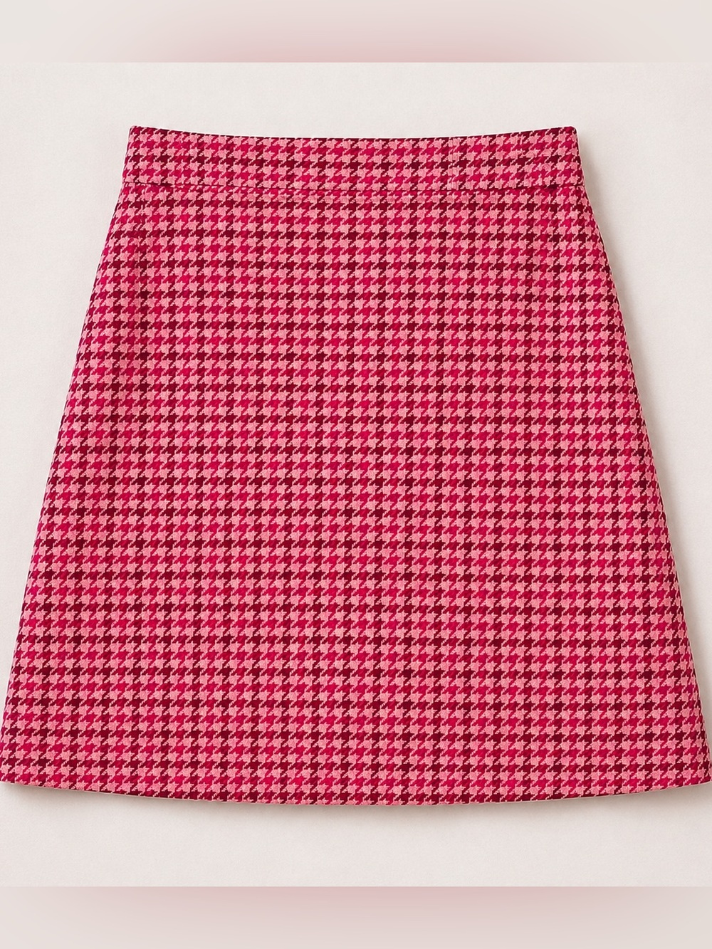 J.Crew Pink Houndstooth Wool Blend Mini Skirt Size 10